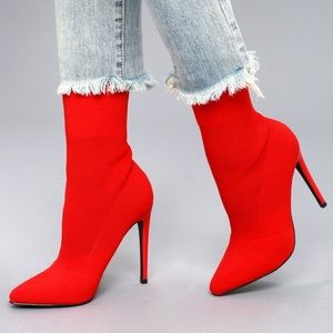 Steve Madden Century Red Sock Booties Size 9.5
